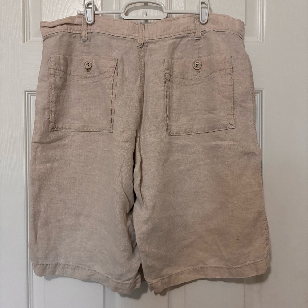 Old Navy Men's 100% Linen Shorts Natural Ivory Beige Sz 36 - Picture 2 of 12